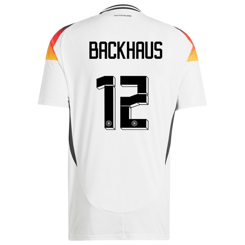 Herren Deutschland Mio Backhaus #12 Weiß Heimtrikot Trikot 24-26 T-Shirt Österreich