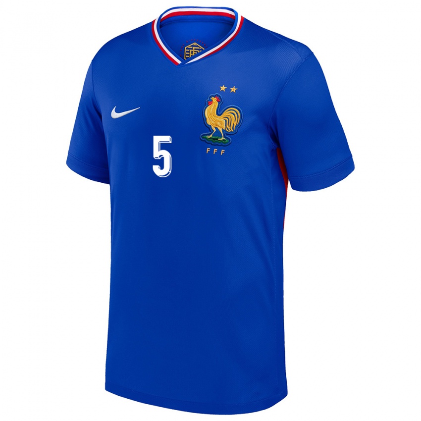 Herren Frankreich Jules Kounde #5 Blau Heimtrikot Trikot 24-26 T-Shirt Österreich
