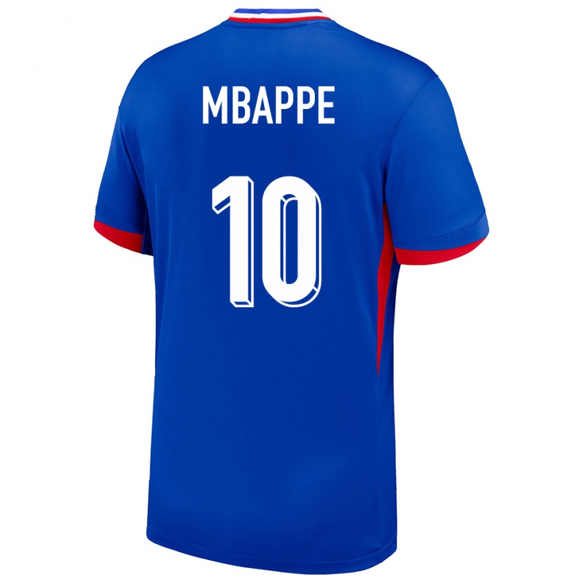 Herren Frankreich Kylian Mbappe #10 Blau Heimtrikot Trikot 24-26 T-Shirt Österreich