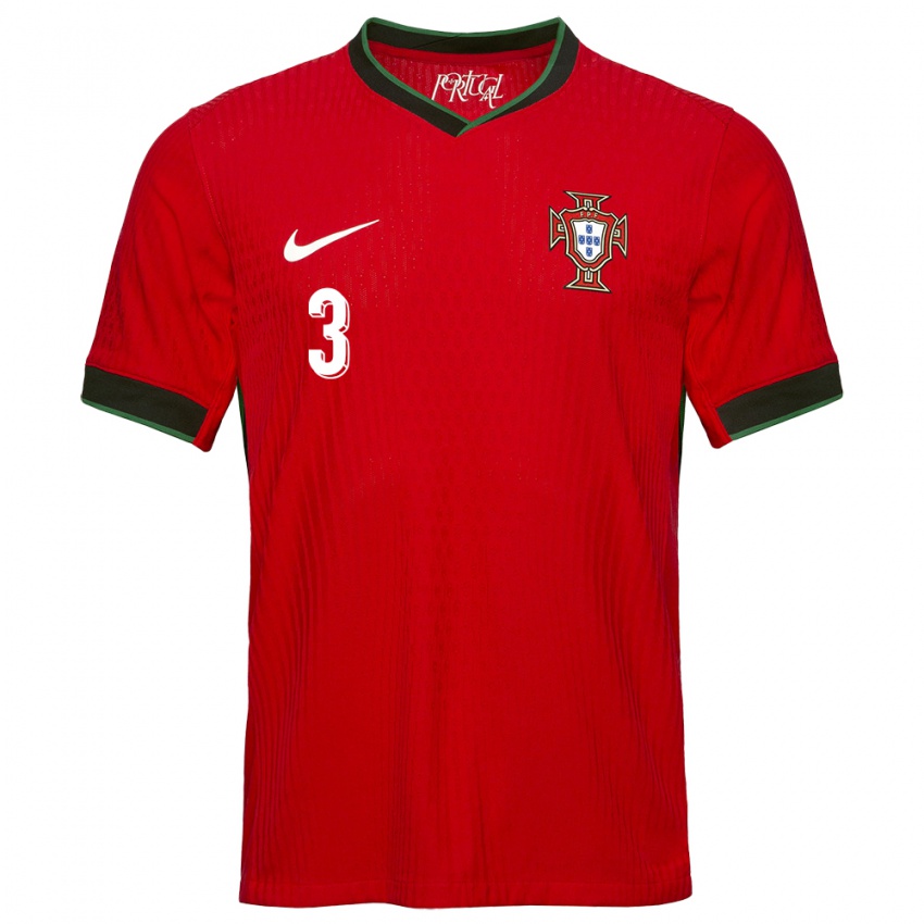 Herren Portugal Alicia Correia #3 Rot Heimtrikot Trikot 24-26 T-Shirt Österreich