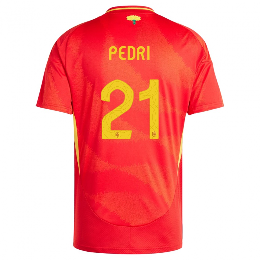 Herren Spanien Pedri #21 Rot Heimtrikot Trikot 24-26 T-Shirt Österreich