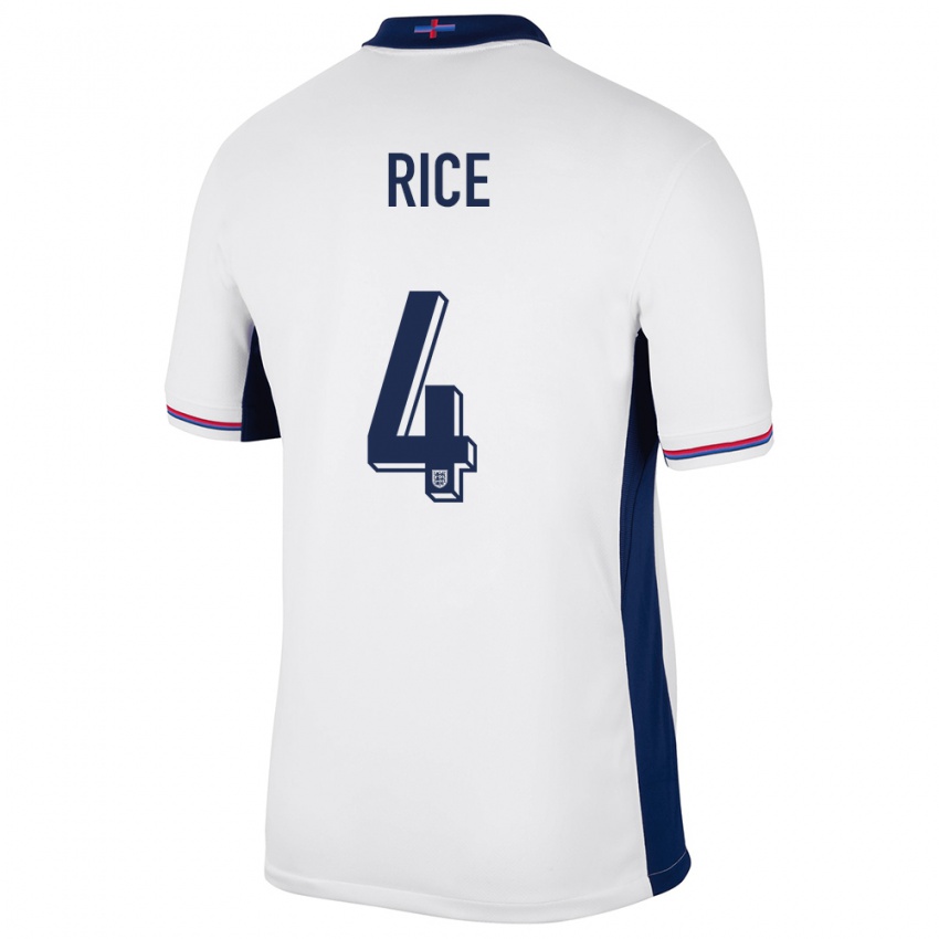 Herren England Declan Rice #4 Weiß Heimtrikot Trikot 24-26 T-Shirt Österreich