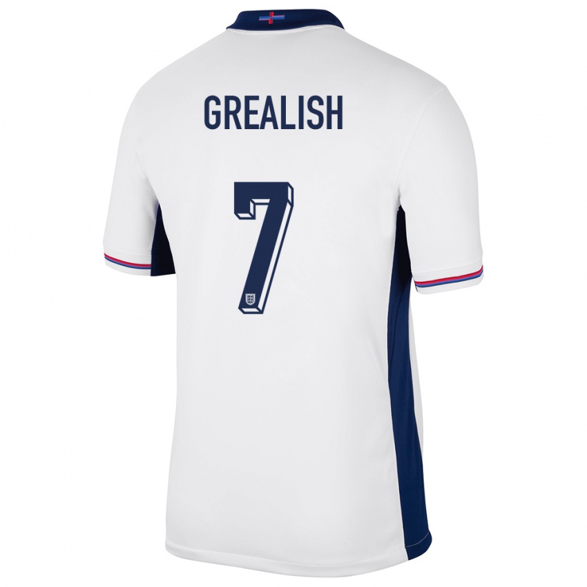 Herren England Jack Grealish #7 Weiß Heimtrikot Trikot 24-26 T-Shirt Österreich