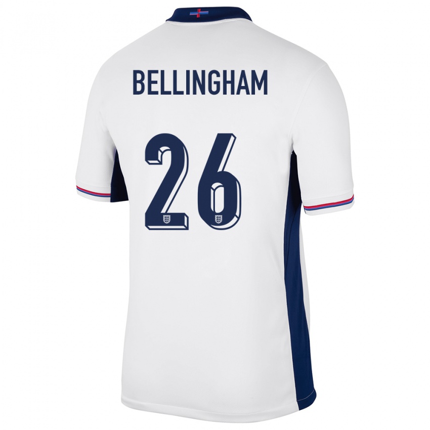 Herren England Jude Bellingham #26 Weiß Heimtrikot Trikot 24-26 T-Shirt Österreich