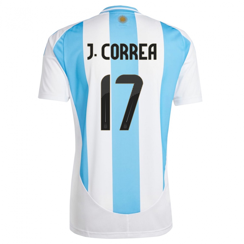 Herren Argentinien Joaquin Correa #17 Weiß Blau Heimtrikot Trikot 24-26 T-Shirt Österreich
