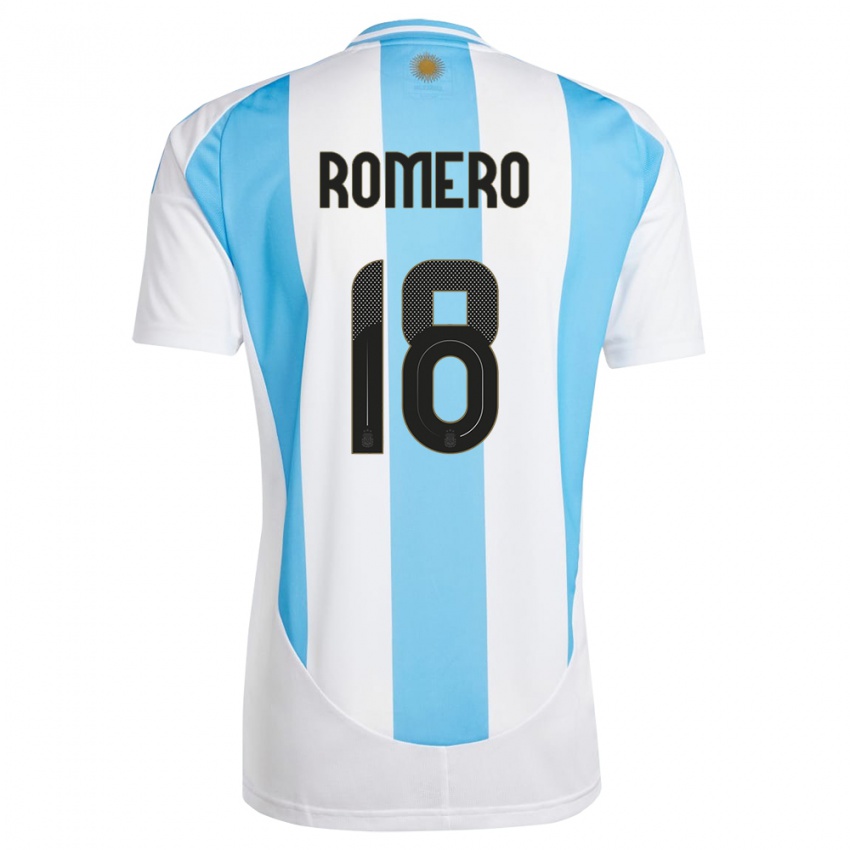 Herren Argentinien Luka Romero #18 Weiß Blau Heimtrikot Trikot 24-26 T-Shirt Österreich
