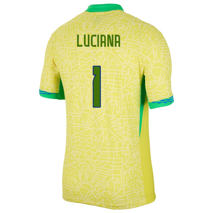 Herren Brasilien Luciana #1 Gelb Heimtrikot Trikot 24-26 T-Shirt Österreich