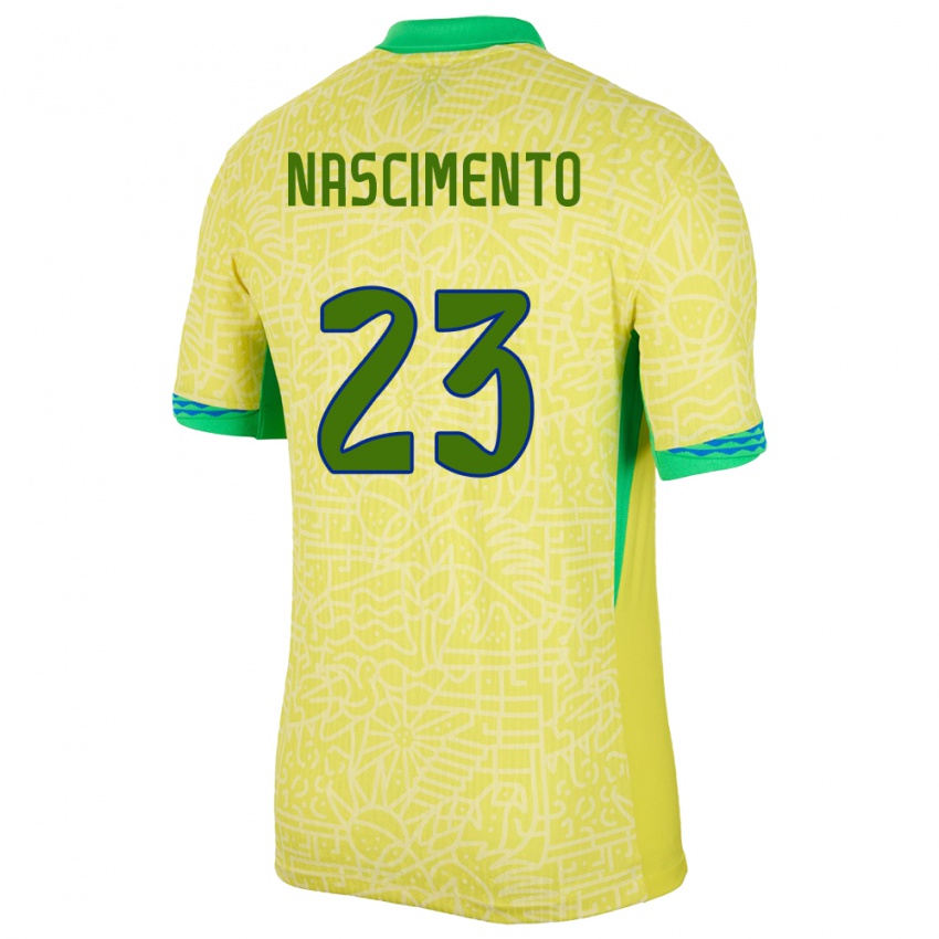 Herren Brasilien Matheus Nascimento #23 Gelb Heimtrikot Trikot 24-26 T-Shirt Österreich