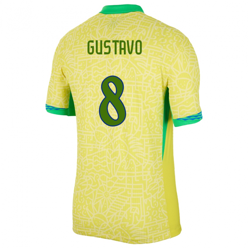 Herren Brasilien Luiz Gustavo #8 Gelb Heimtrikot Trikot 24-26 T-Shirt Österreich