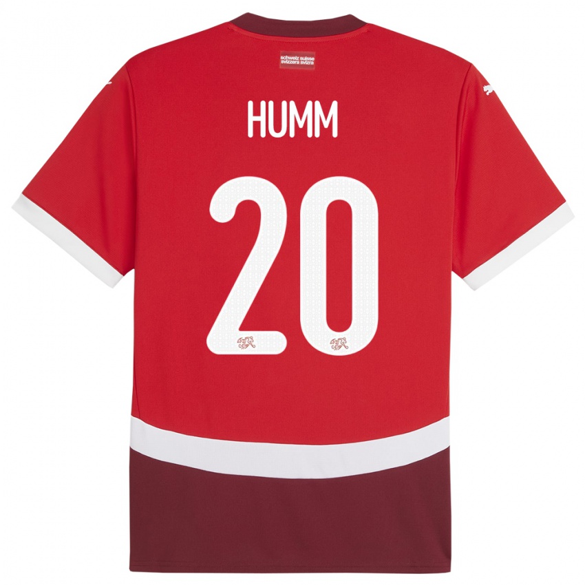 Herren Schweiz Fabienne Humm #20 Rot Heimtrikot Trikot 24-26 T-Shirt Österreich