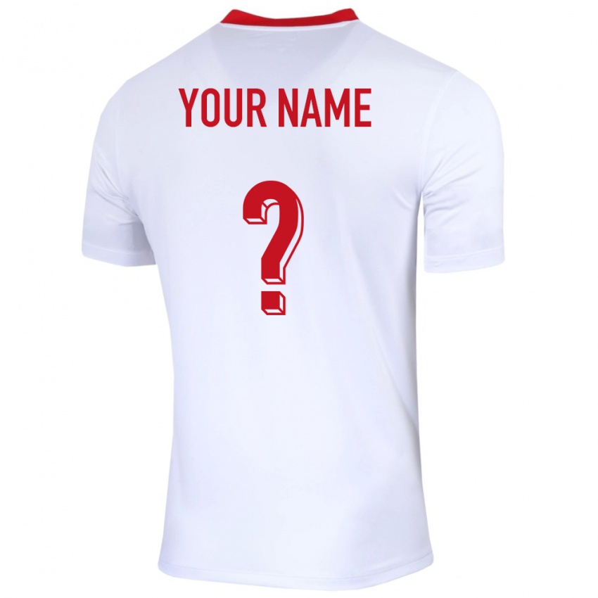 Herren Polen Ihren Namen #0 Weiß Heimtrikot Trikot 24-26 T-Shirt Österreich