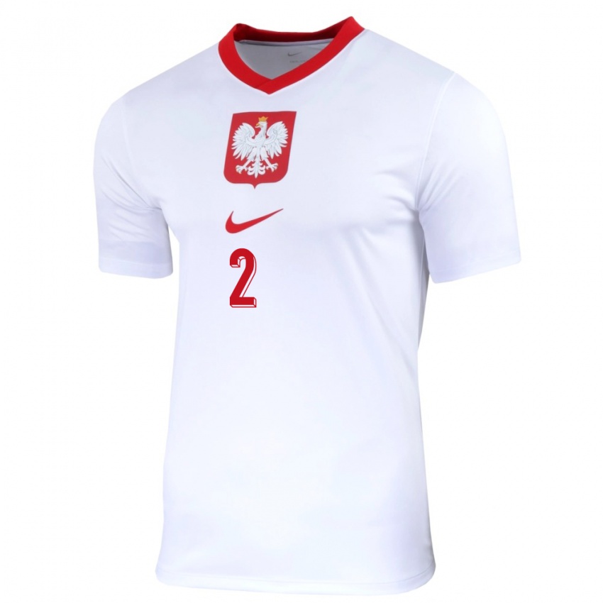 Herren Polen Jakub Kolan #2 Weiß Heimtrikot Trikot 24-26 T-Shirt Österreich