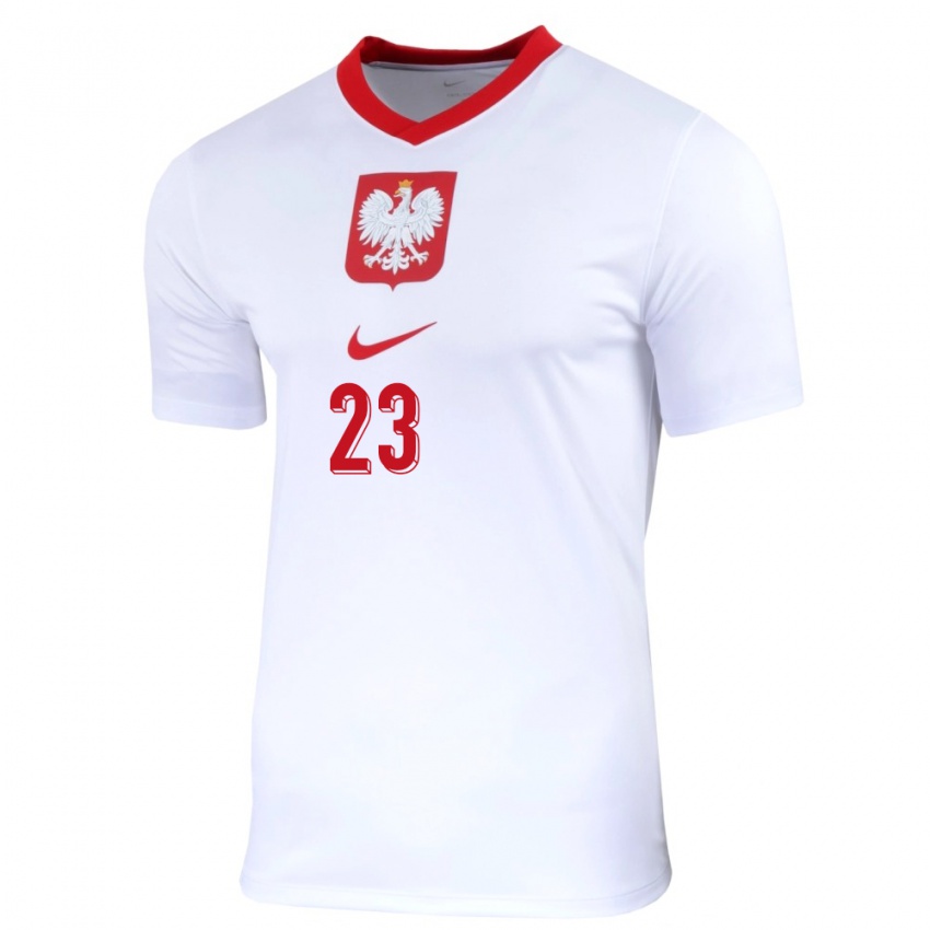 Herren Polen Krzysztof Piatek #23 Weiß Heimtrikot Trikot 24-26 T-Shirt Österreich