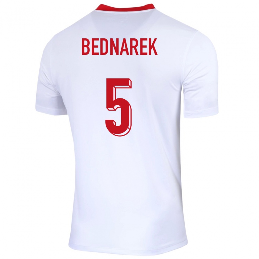 Herren Polen Jan Bednarek #5 Weiß Heimtrikot Trikot 24-26 T-Shirt Österreich
