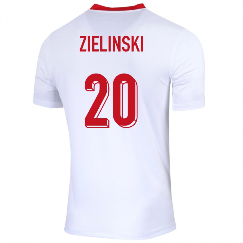 Herren Polen Piotr Zielinski #20 Weiß Heimtrikot Trikot 24-26 T-Shirt Österreich