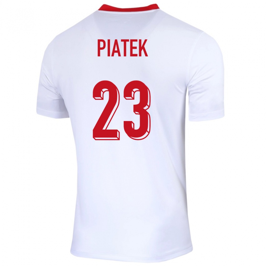 Herren Polen Krzysztof Piatek #23 Weiß Heimtrikot Trikot 24-26 T-Shirt Österreich