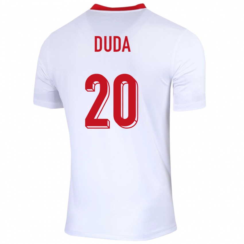 Herren Polen Kacper Duda #20 Weiß Heimtrikot Trikot 24-26 T-Shirt Österreich
