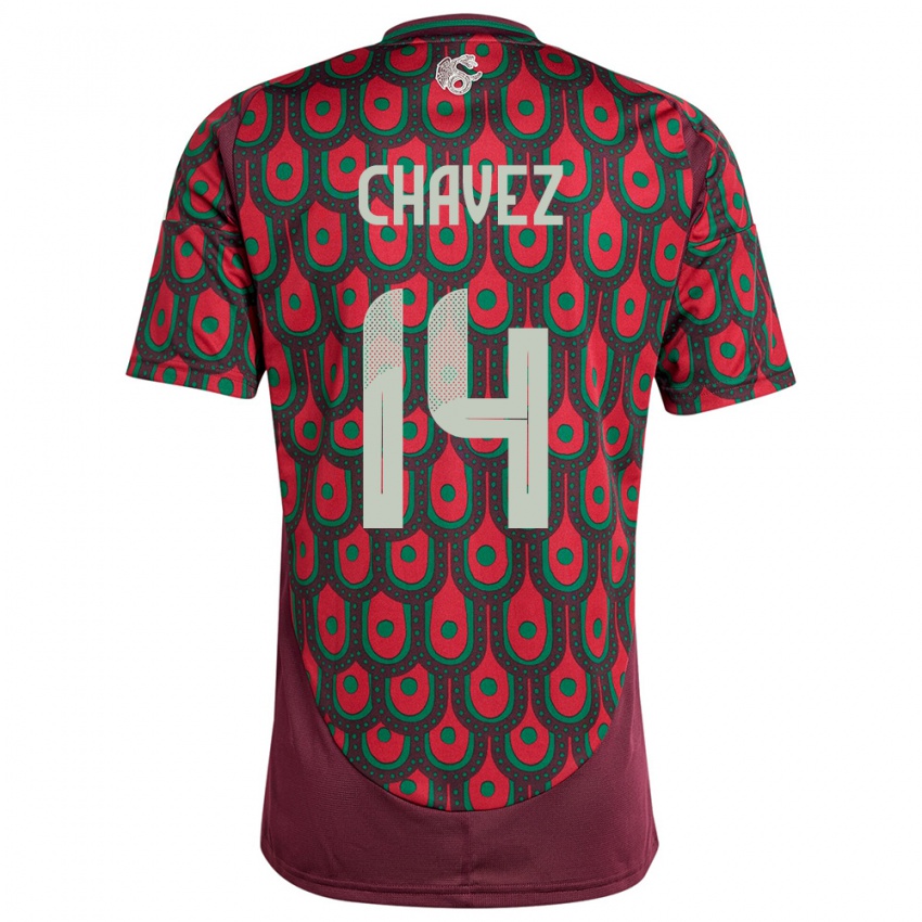 Herren Mexiko Luis Chavez #14 Kastanienbraun Heimtrikot Trikot 24-26 T-Shirt Österreich