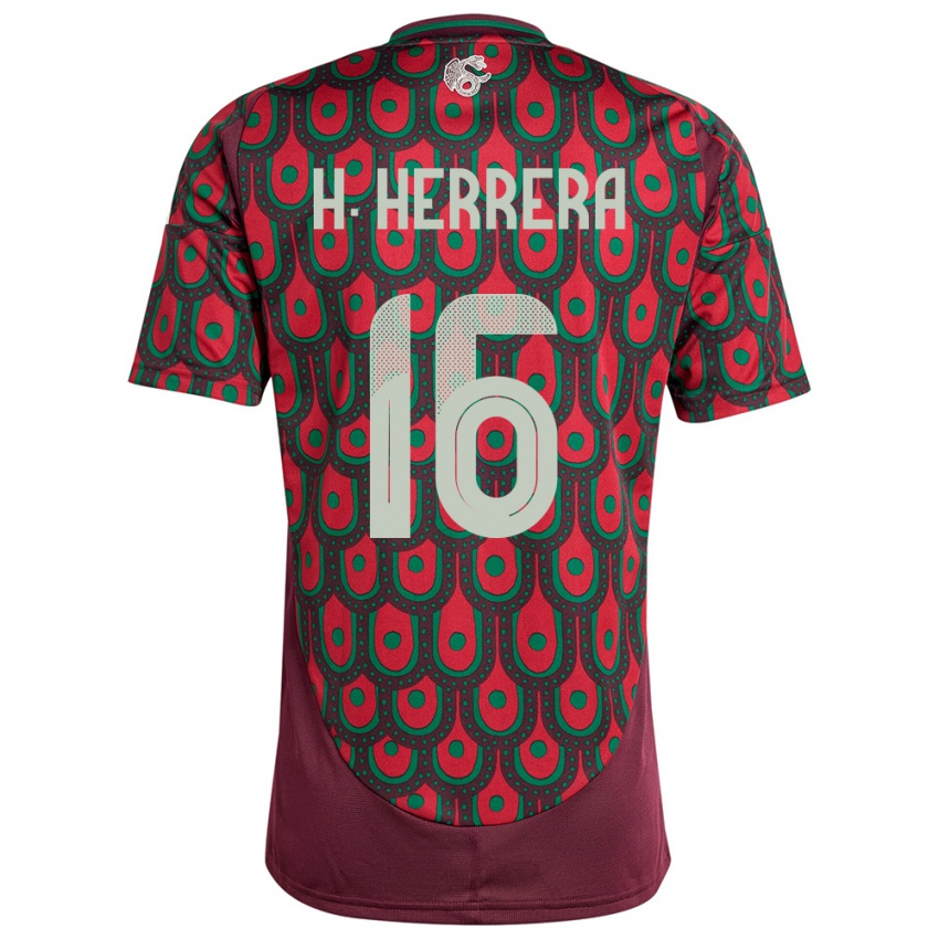 Herren Mexiko Hector Herrera #16 Kastanienbraun Heimtrikot Trikot 24-26 T-Shirt Österreich