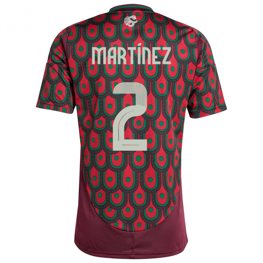 Herren Mexiko Emilio Martinez #2 Kastanienbraun Heimtrikot Trikot 24-26 T-Shirt Österreich