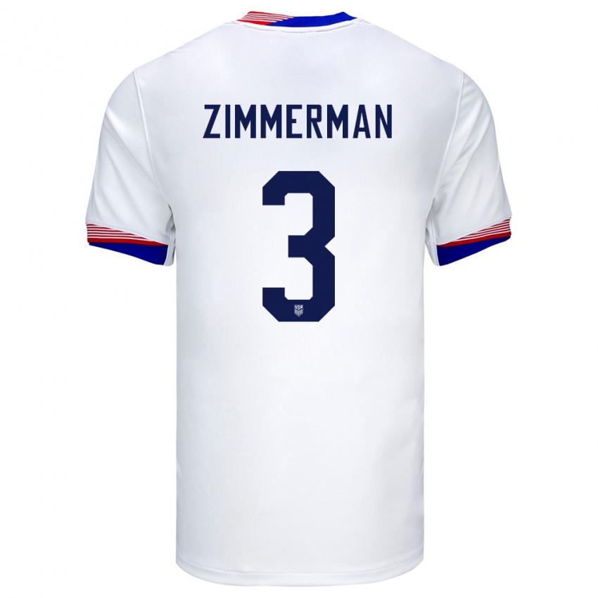 Herren Vereinigte Staaten Walker Zimmerman #3 Weiß Heimtrikot Trikot 24-26 T-Shirt Österreich