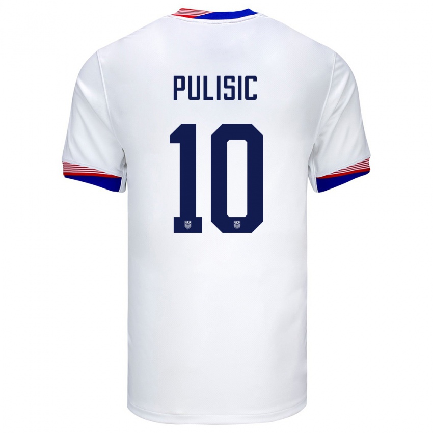 Herren Vereinigte Staaten Christian Pulisic #10 Weiß Heimtrikot Trikot 24-26 T-Shirt Österreich