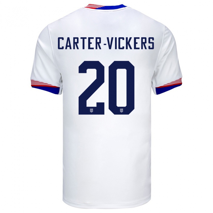 Herren Vereinigte Staaten Cameron Carter-Vickers #20 Weiß Heimtrikot Trikot 24-26 T-Shirt Österreich