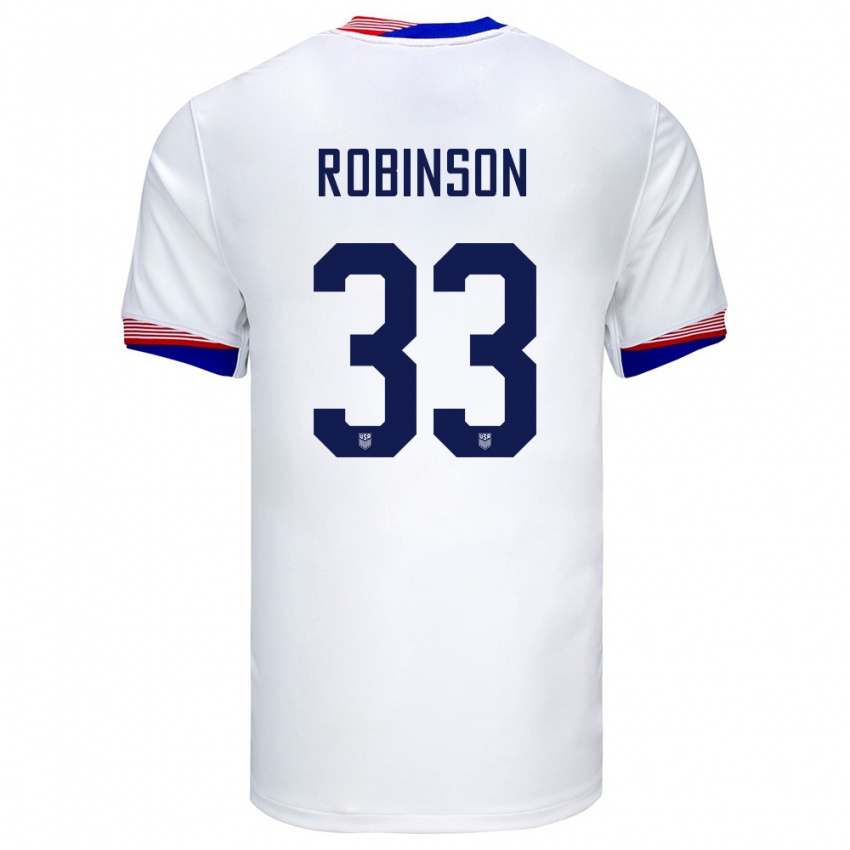 Herren Vereinigte Staaten Antonee Robinson #33 Weiß Heimtrikot Trikot 24-26 T-Shirt Österreich