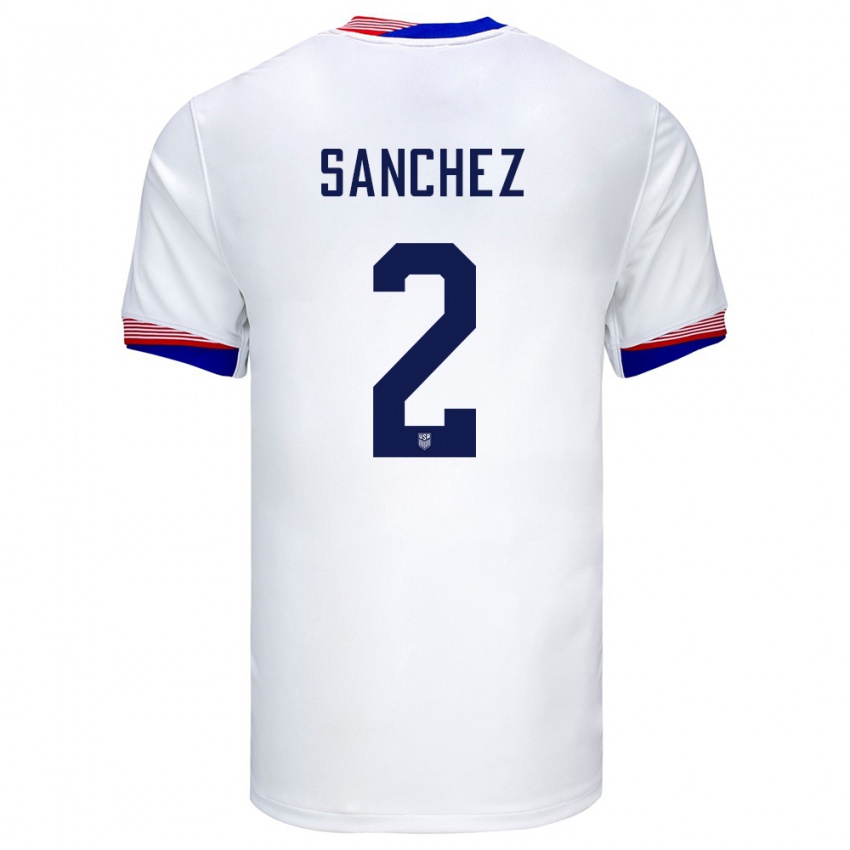 Herren Vereinigte Staaten Ashley Sanchez #2 Weiß Heimtrikot Trikot 24-26 T-Shirt Österreich
