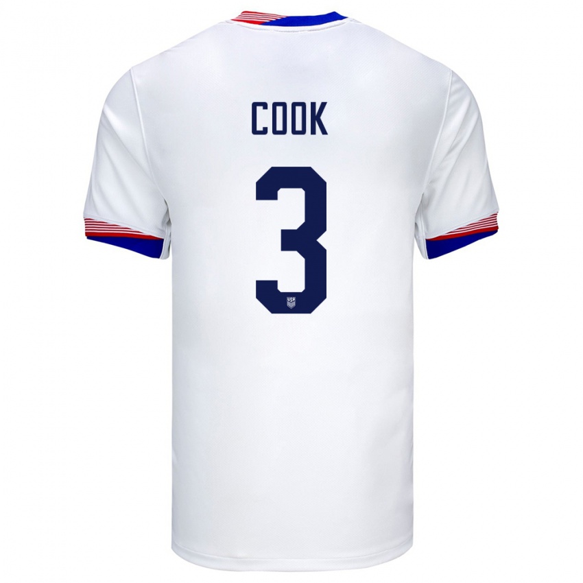Herren Vereinigte Staaten Alana Cook #3 Weiß Heimtrikot Trikot 24-26 T-Shirt Österreich