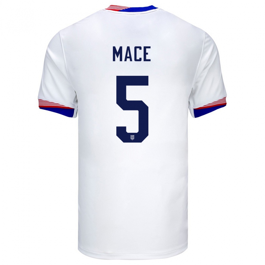 Herren Vereinigte Staaten Hailie Mace #5 Weiß Heimtrikot Trikot 24-26 T-Shirt Österreich