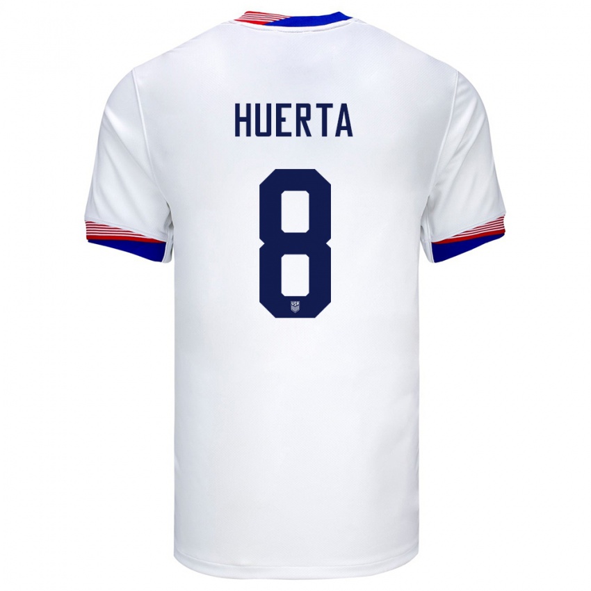 Herren Vereinigte Staaten Sofia Huerta #8 Weiß Heimtrikot Trikot 24-26 T-Shirt Österreich