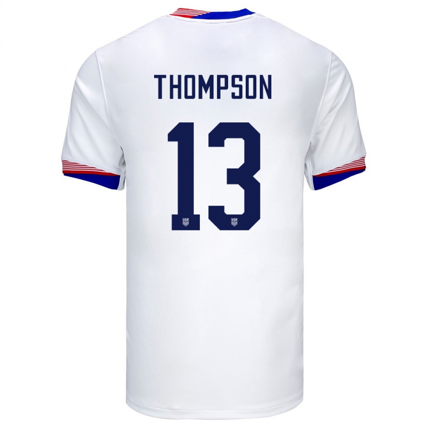 Herren Vereinigte Staaten Alyssa Thompson #13 Weiß Heimtrikot Trikot 24-26 T-Shirt Österreich