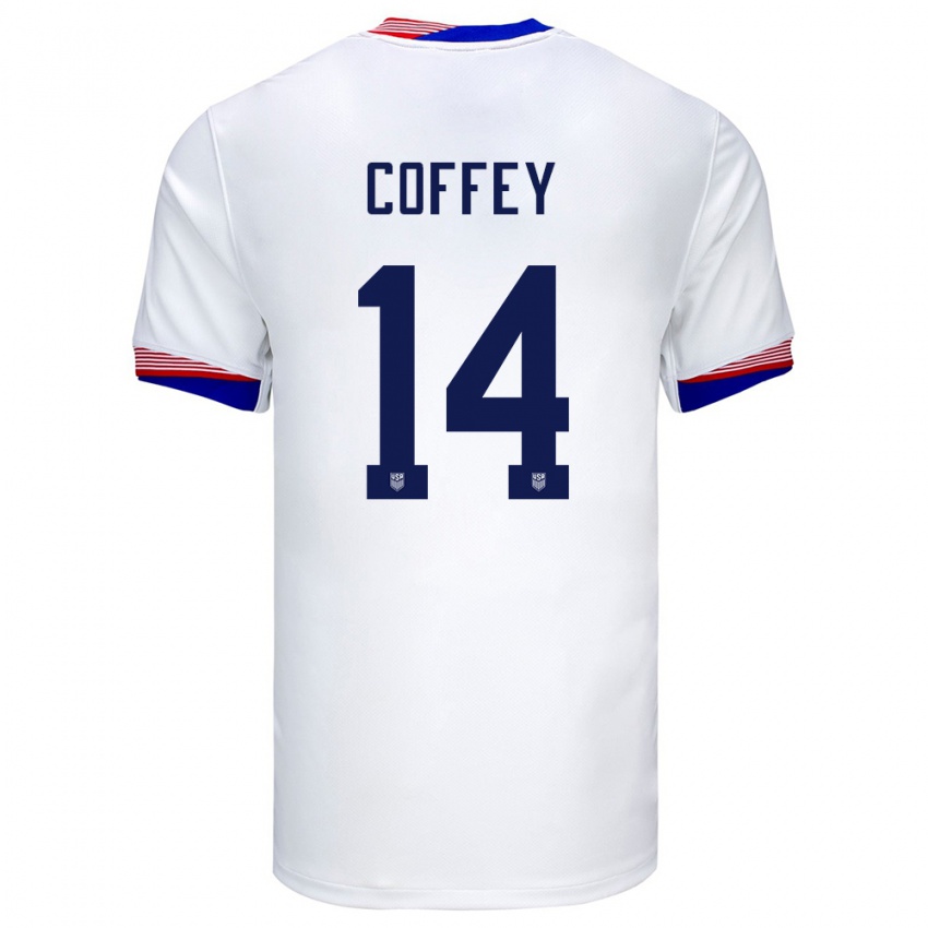 Herren Vereinigte Staaten Sam Coffey #14 Weiß Heimtrikot Trikot 24-26 T-Shirt Österreich