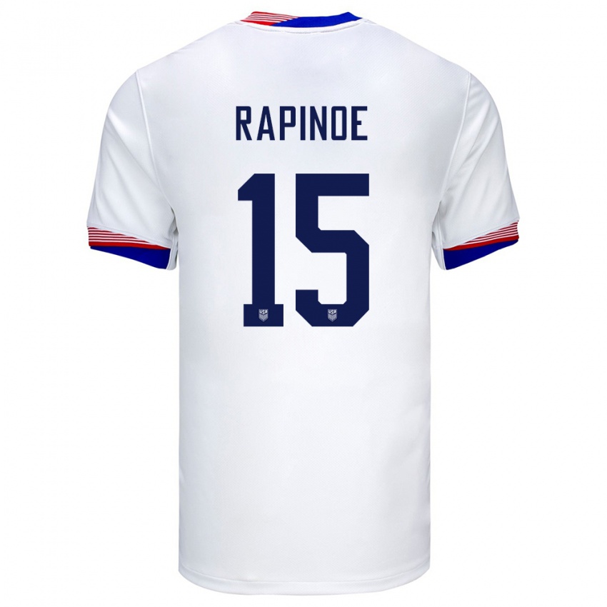 Herren Vereinigte Staaten Megan Rapinoe #15 Weiß Heimtrikot Trikot 24-26 T-Shirt Österreich