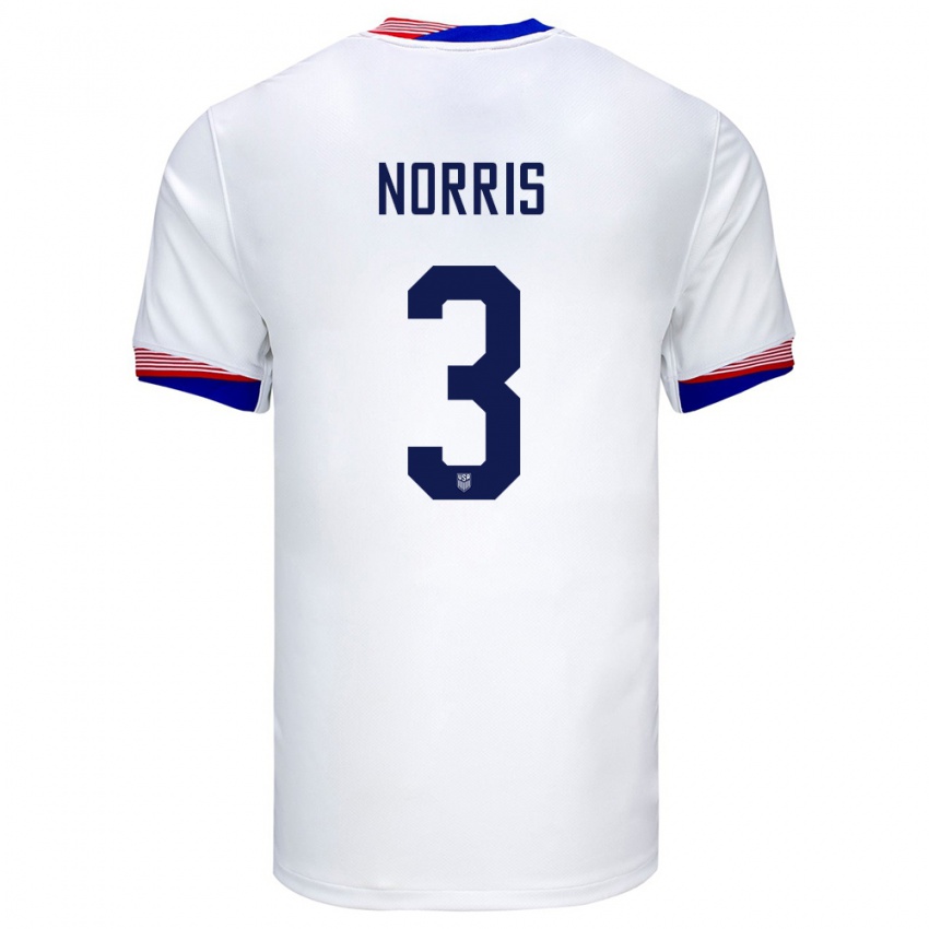 Herren Vereinigte Staaten Nolan Norris #3 Weiß Heimtrikot Trikot 24-26 T-Shirt Österreich