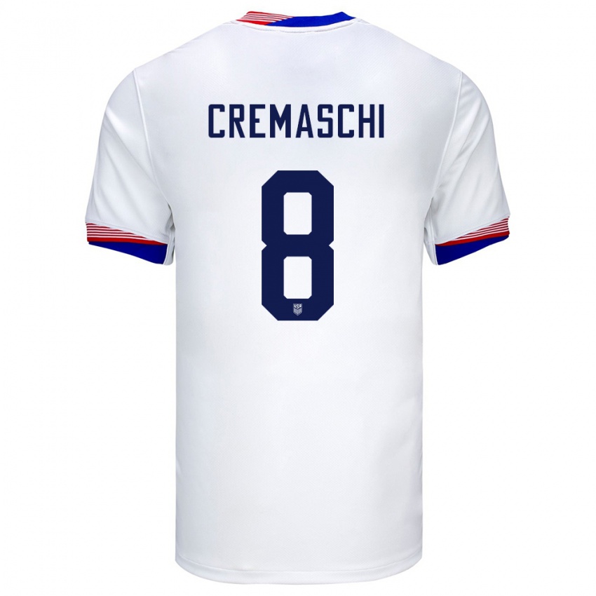 Herren Vereinigte Staaten Benjamin Cremaschi #8 Weiß Heimtrikot Trikot 24-26 T-Shirt Österreich