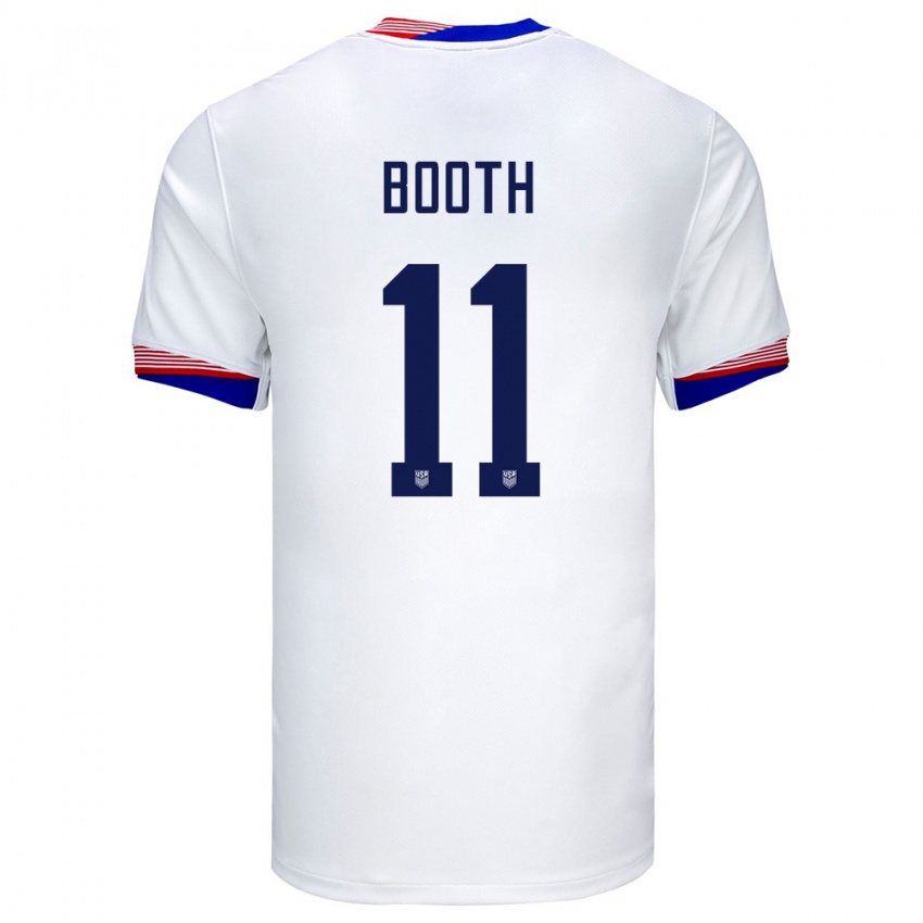 Herren Vereinigte Staaten Zach Booth #11 Weiß Heimtrikot Trikot 24-26 T-Shirt Österreich