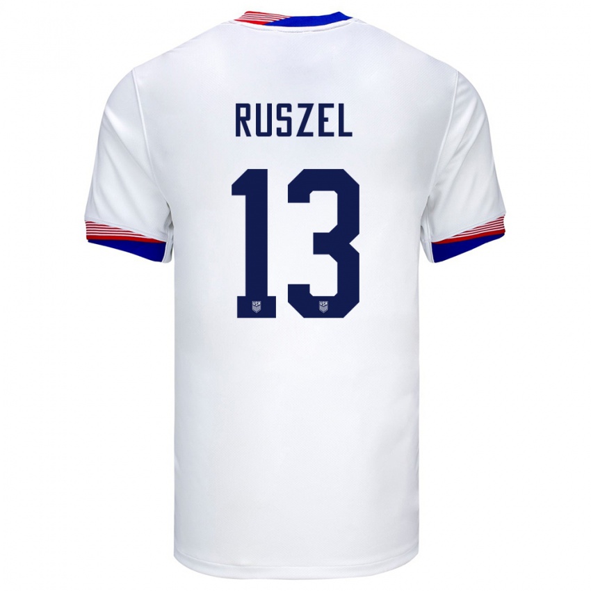 Herren Vereinigte Staaten Marcel Ruszel #13 Weiß Heimtrikot Trikot 24-26 T-Shirt Österreich