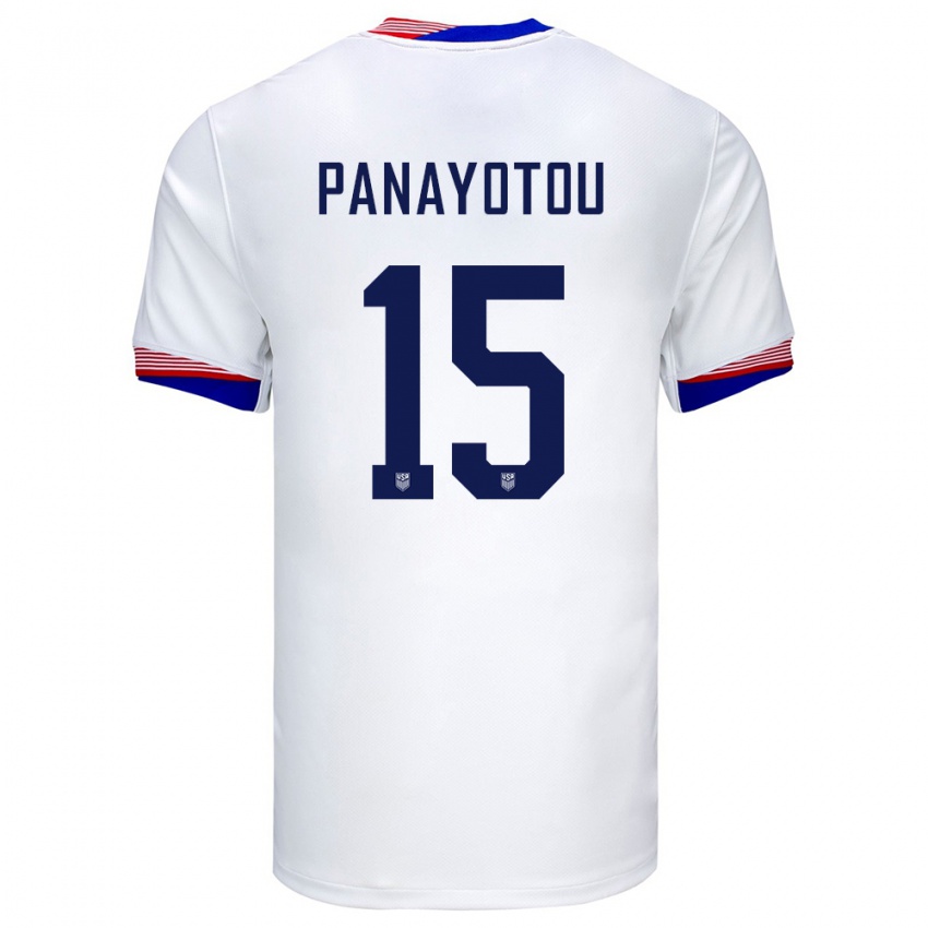 Herren Vereinigte Staaten Jack Panayotou #15 Weiß Heimtrikot Trikot 24-26 T-Shirt Österreich