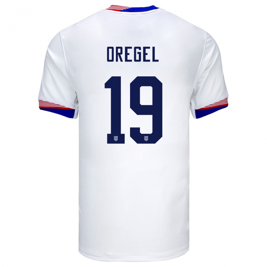 Herren Vereinigte Staaten Sergio Oregel #19 Weiß Heimtrikot Trikot 24-26 T-Shirt Österreich