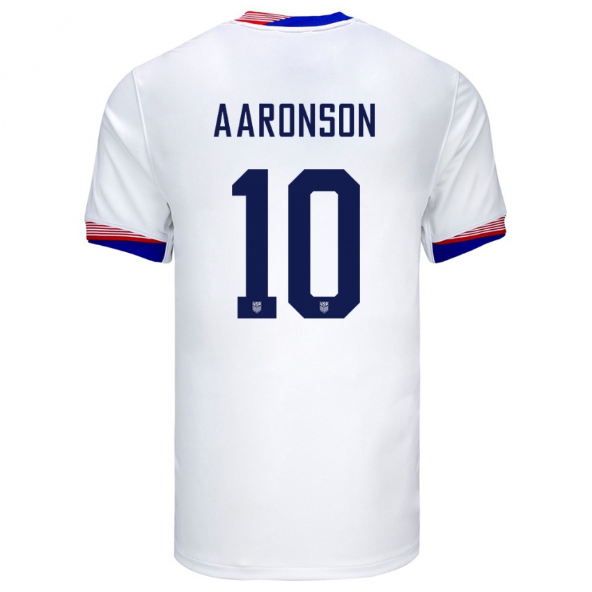 Herren Vereinigte Staaten Paxten Aaronson #10 Weiß Heimtrikot Trikot 24-26 T-Shirt Österreich