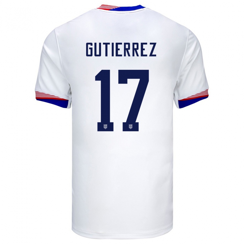 Herren Vereinigte Staaten Brian Gutierrez #17 Weiß Heimtrikot Trikot 24-26 T-Shirt Österreich