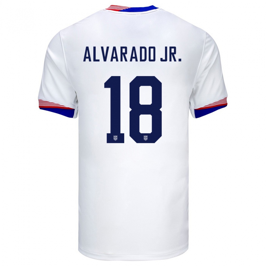 Herren Vereinigte Staaten Alejandro Alvarado Jr #18 Weiß Heimtrikot Trikot 24-26 T-Shirt Österreich
