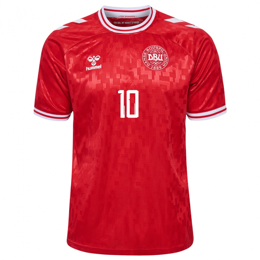 Herren Dänemark Christian Eriksen #10 Rot Heimtrikot Trikot 24-26 T-Shirt Österreich