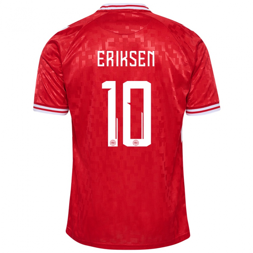 Herren Dänemark Christian Eriksen #10 Rot Heimtrikot Trikot 24-26 T-Shirt Österreich