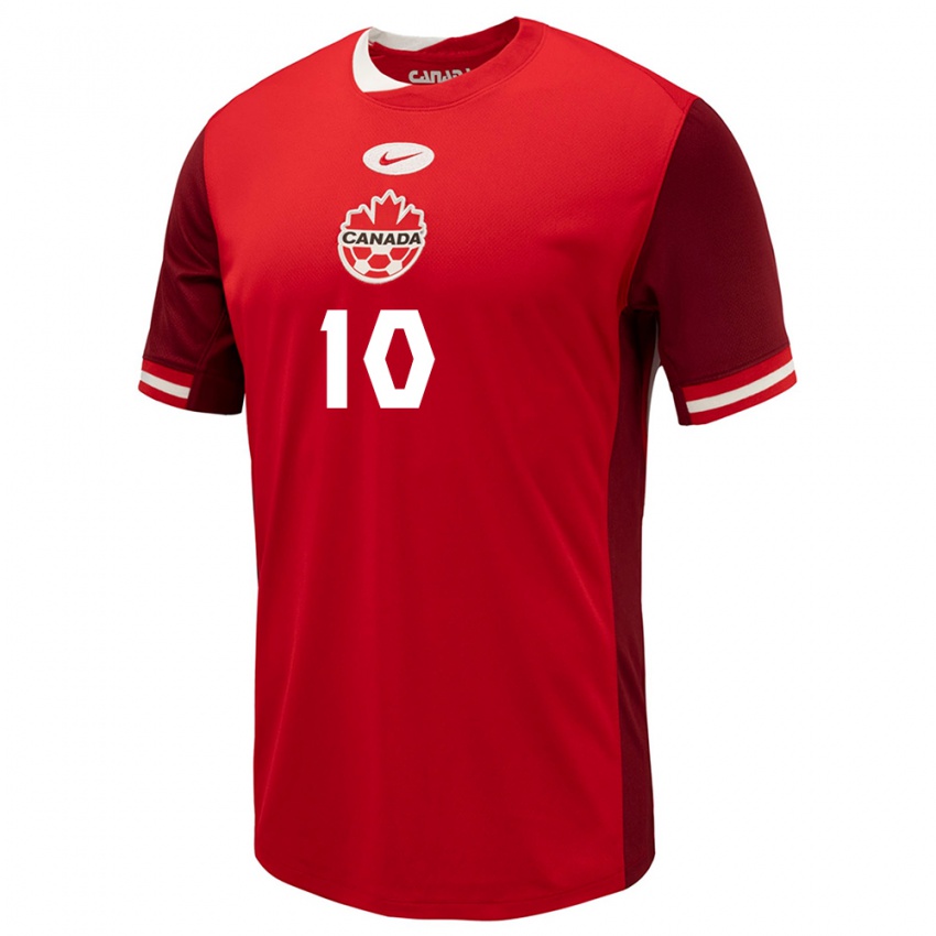 Herren Kanada David Junior Hoilett #10 Rot Heimtrikot Trikot 24-26 T-Shirt Österreich