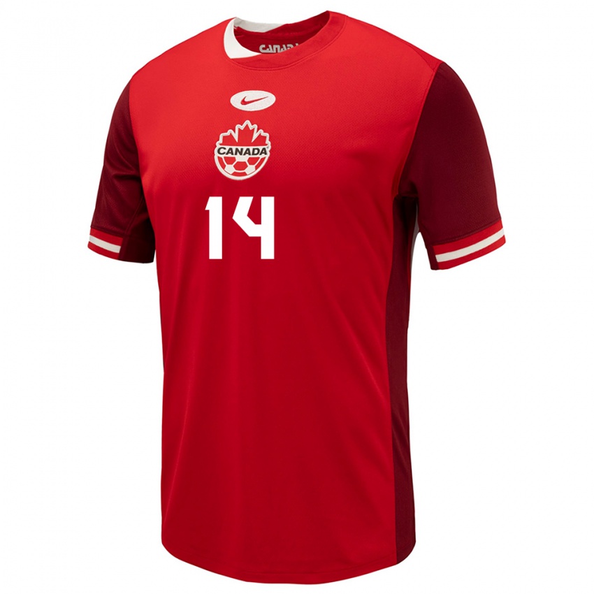 Herren Kanada Mark Anthony Kaye #14 Rot Heimtrikot Trikot 24-26 T-Shirt Österreich