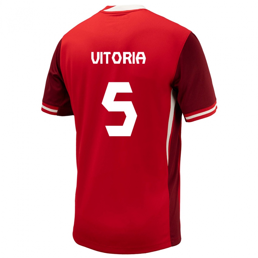 Herren Kanada Steven Vitoria #5 Rot Heimtrikot Trikot 24-26 T-Shirt Österreich