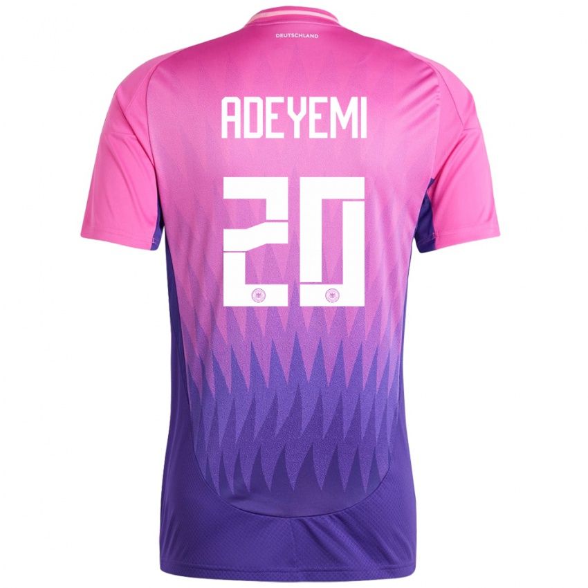Herren Deutschland Karim Adeyemi #20 Pink Lila Auswärtstrikot Trikot 24-26 T-Shirt Österreich